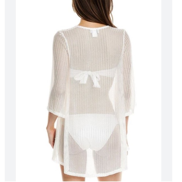 Tops - Jordan Taylor white mesh top swimsuit cover up tunic